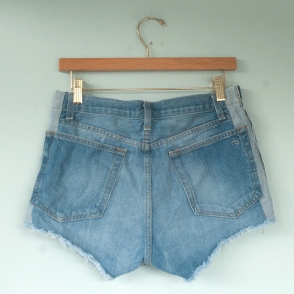 Rag & Bone Marilyn Reverse Selvedge Denim Button Fly Shorts - Picture 13 of 14